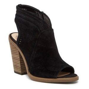 Vince Camuto Heeled Peep Toe Suede Bootie